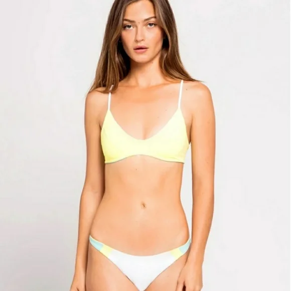 L*Space Colorblock Bikini - White, Yellow, Blue - Picture 4 of 6